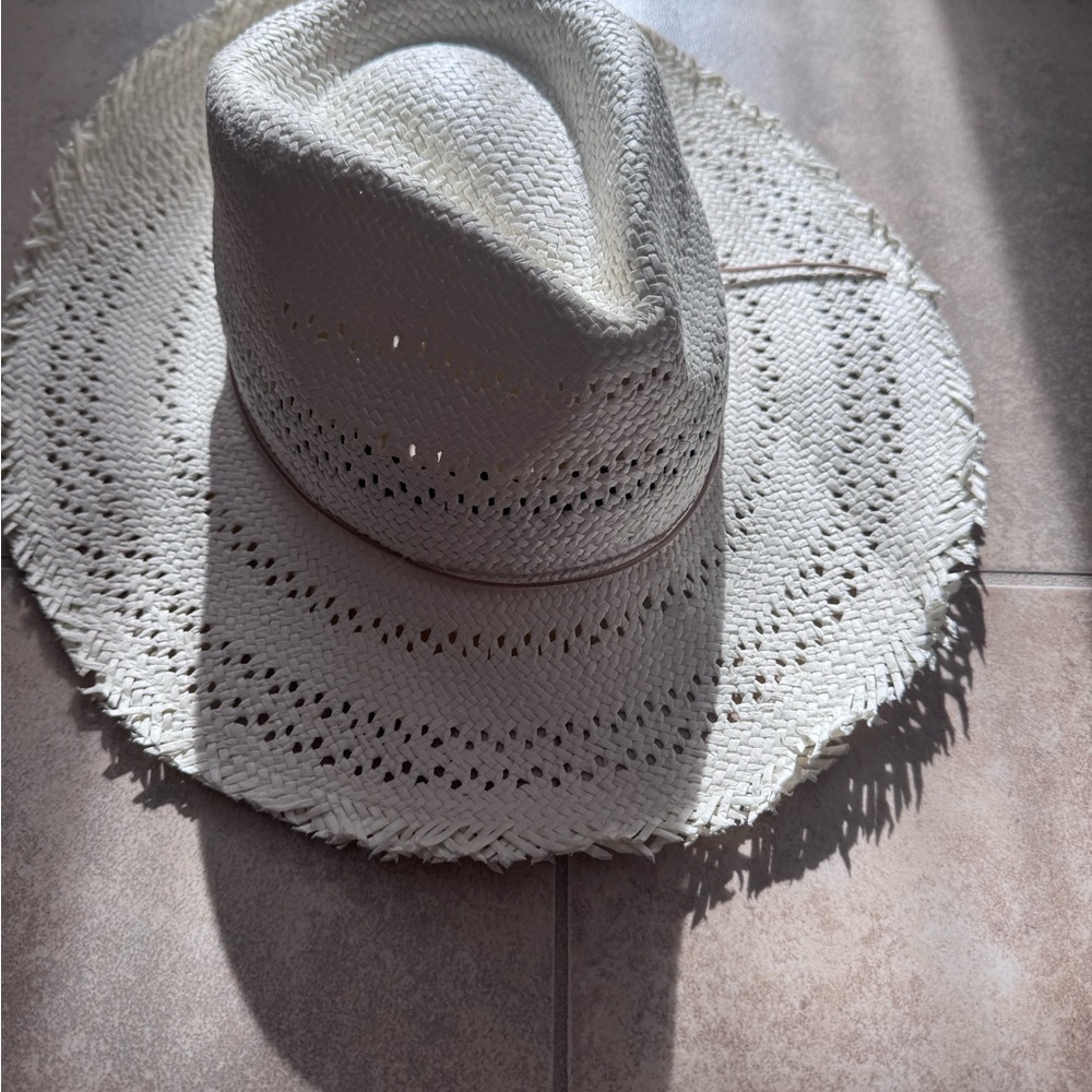 rag & bone Cream Straw Fedora Hat